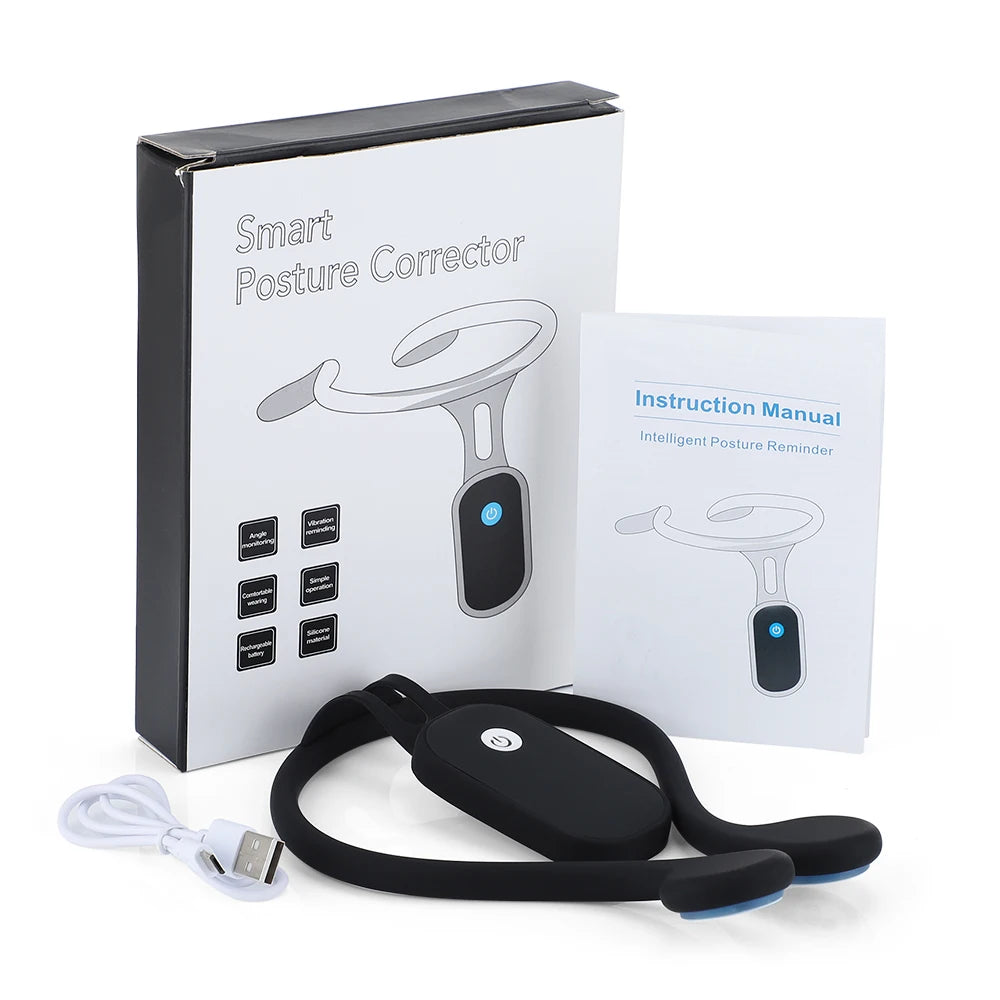 What is in the box: Postuven Smart Posture Trainer, USB charging cable and user guide
