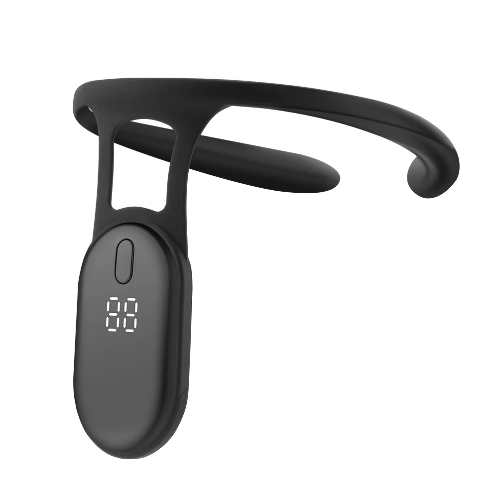 The Postuven Smart Posture Trainer device shown at an angle