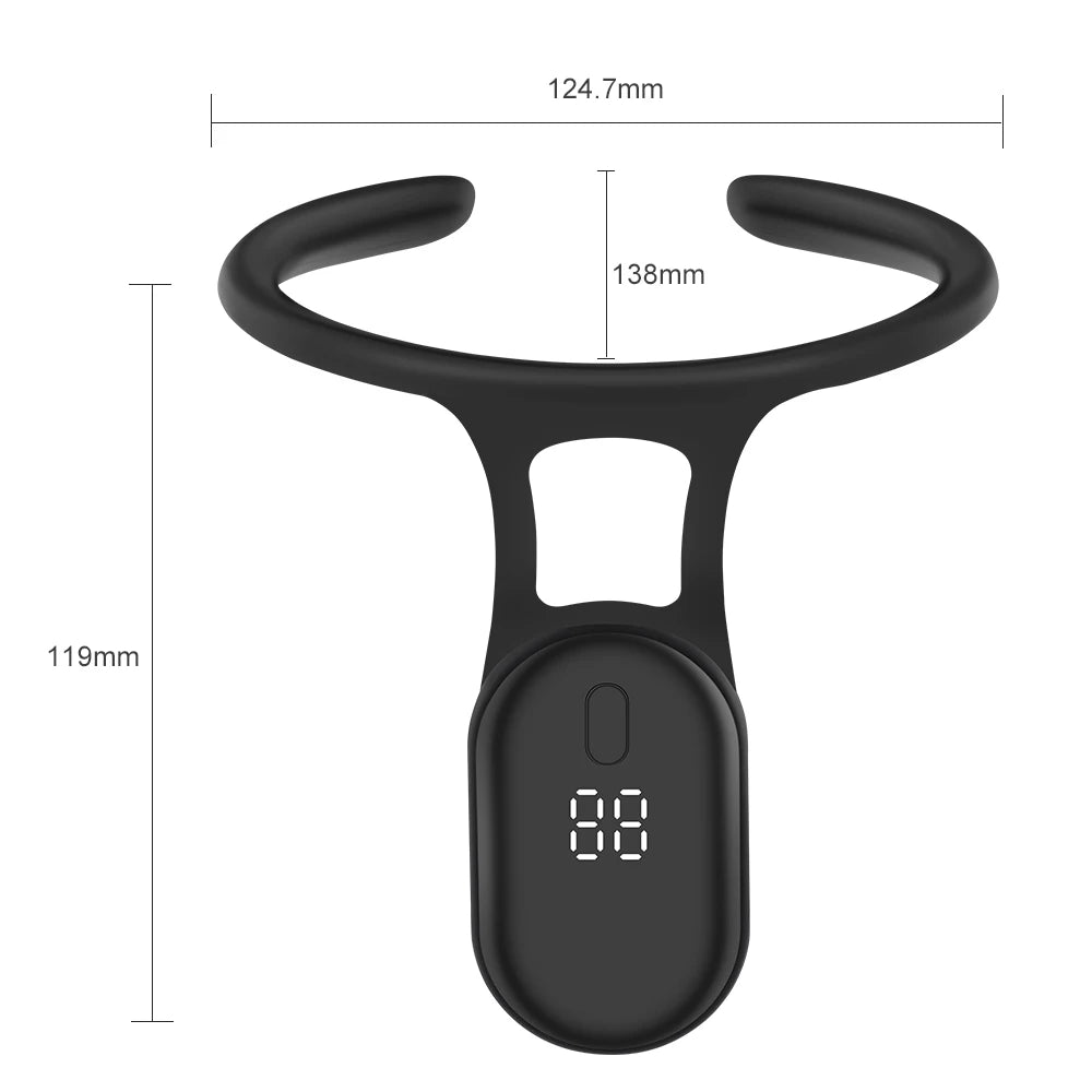 Dimensions of the slim, low-profile Postuven Smart Posture Trainer