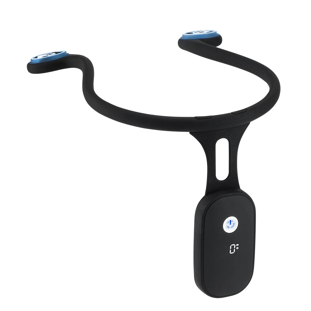 Front view of the Postuven Smart Posture Trainer showing its soft contact pads and status display