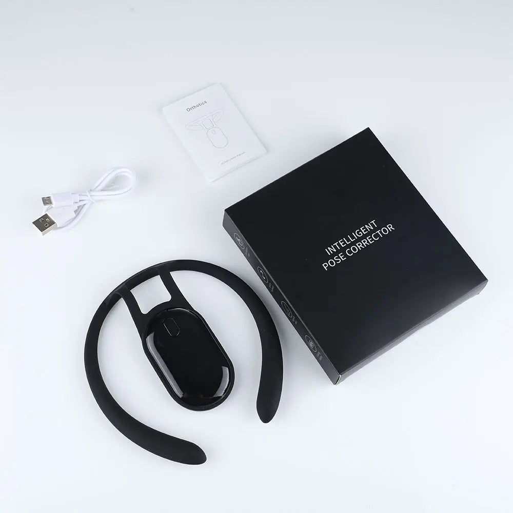 Postuven Smart Posture Trainer packaging with USB charging cable